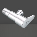 CUROVIT Torreno Zinc Alloy Angle Valve Silver in Color Chrome Finish Quarter Turn with Wall Flange for Bathroom & Kitchen Area