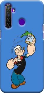 CustomEra Realme 5 Multicolour Spinach Cartoon Design Polycarbonate Hard Case Back Cover