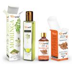 GO WOO Pack of 2 Sandalwood Essential Oil and Moringa Carrier Oil - 100% Pure Natural Cold Pressed