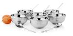 Mosaic Stainless Steel Soup Bowl Set of 12 (6 Bowl+ 6 Soup spoon Alfa)