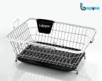 Lapyon STEEL Stainless Steel Dish Drainer Rack with Drip Tray / Utensil Drying Stand for Kitchen / Plate Rack / Bartan Basket / Sink Counter Top Dish Drainer Rack