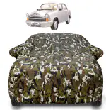 Mockhe Hindustan Ambassador Car Cover with Mirror Pocket and Soft Cotton Lining,Waterproof Hindustan Ambassador Car Body Cover, Army Print