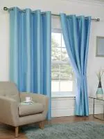 Jvin Fab Sky Blue Silk Curtain