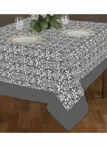 Airwill Handloom 100% Cotton Self Designed 2 Seater Tablecloth / Teapoy Cloth Pack of 1 (90 x 90 cm) Grey