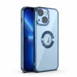 kelpuj Electroplated Logo View Chrome Back Cover Case for Apple iPhone 13 Pro Max[ 6.7]