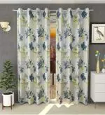 Shinzo Polyester Floral Door Curtain Door Window Curtain | Premium Polyester Weaved Parda | Latest Modern Parde for Living Room Bedroom | Home Office Screens | Eyelet Ring (Grey, Window - 5 feet)