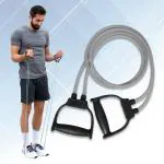 PROUT Double Toning Resistance Tube Pull Rope Elastic Rubber Exercise Band for Stretching, Workout