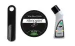 Sheppits Premium Shoe Polish (Black), Liquid Shoe Polish (Natural) & Shoe Horn (Black) Combo | Shoe Care Kit