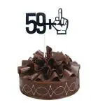 Festiko 59, 1 Black Glitter Cake Topper 60th Birthday Party Decorations Funny Sixty Years Old Birthday Party Supplies
