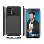 Fastship Silicone Hybrid Rubber Case Back Cover for Itel P40 ( 6.6 Inch ) - Black