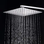 ANMEX Premium 6X6 (6Inch) Stainless Steel UltraSlim Square Rain Shower Head with 12 inch square arm