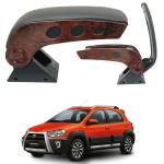 Oshotto Dual Tone (Black & Wooden Finish) Car Armrest Console Compatible with Toyota Etios Cross