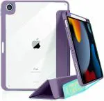 ProElite Hybrid Detachable Magnetic Case Cover for Apple iPad Pro 11 inch 2022/2021 4th/3rd Generation with Pencil Holder, Lavender [Transparent Back]