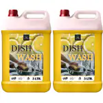 BLISS & BLUSH Dishwash Liquid 10 Liter Yellow Lemon & active salt, Refreshing, Antibacterial, Leaves no residue