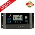 amiciSmart Solar Charge Controller 60A, Intelligent Battery Regulator for Solar Panel LCD Display with USB Port 12V/24V (60A)