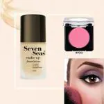 Seven seas makeup foundation 30ml 1pcs + white seaa pink blusher 1pcs