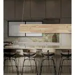 Acco LED - 4 Feet Luxury Allure Natural Light Wooden Pendant Light Wattage- 20W for bar Area, Receptions, Residential interiors (Neutral White -4000K)