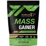 MuscleXP Mass Gainer With 25 Vitamins and Minerals, Lean Whey Protein Muscle Mass Gainer, Digestive Enzymes, Belgium Chocolate, 1kg Pouch (2.2 lb)