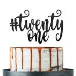 Festiko Black Glitter Twenty One Cake Topper 21st Birthday Cake Toppers 21st Birthday Party Decorations Supplies