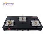 Suryaflame Nexa LPG Gas Stove| Gas Stove 3 Burners| Glass Top with Stainless Steel Body - Black