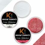 KINDED White Pearl and Carrot Red Powder Loose Shimmer Glitter Eyeshadow for Women - Pack of 2, Each Pack 3 g