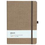 Comma Abaca | A5 Size Hardbound Notebook | Elastic Band | 80gsm | 192 Pages | Walnut Brown