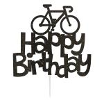 Festiko Glitter Black Bicycle Cake Topper For Birthday, Anniversary