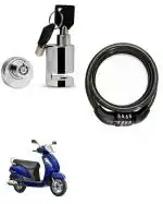 QiisX Heavy Duty Disc Brake Lock Anti Theft Security Lock with Helmet Lock Premium Black Heavy Number Lock for Suzuki Access 125