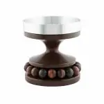Duadecor Wooden Candle Holder Pillar Stand with Beaded Design for Dining Table and Home Decoration. Exclusive Modern Boho Candle Stand with Charming (Brown)