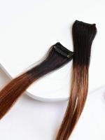 THE SHELL HAIR Chocolate Brown Hair Streak Highlighter For Women And Girls (20 Inch)