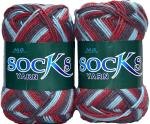 M.G Enterprise wool, Nylon Socks yarn doce Purple Mix II 400 Grams.