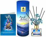 The Aroma Factory Shivratri Greeting Card & Fragrance Reed Diffuser Gift Set,Fresh Active (1 Box + 1 Card)