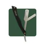 Hair Line Professional Barber Shaving Cut Straight Edge Razor, Safety Beard Salon Smooth Shave Cutting Folding Ustra for Men_Black