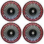 PRIGAN Honda City Black Red Wheel Cover 15