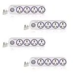 EcoLink White, Purple 4 Way Multi Socket Spike Guard 6 A Extension Board with LED Indicator (pack of 4)