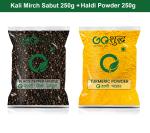 Goshudh Haldi Powder 250gm & Kali Mirch Sabut 250gm Combo Pack 500g
