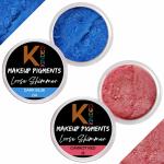 KINDED Dark Blue and Carrot Red Powder Loose Shimmer Glitter Eyeshadow for Women - Pack of 2, Each Pack 3 g