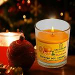 KRISHNA ALO Soy Wax Mandarin Scented Glass Candles for Room Decoration, Festival, Candle Night Dinner & Birthday