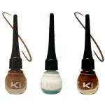 KINDED Chocolate Brown, Camel Brown and White Pearl Waterproof Smudgeproof Longlasting Liquid Eye Liner, 5 ml - Pack of 3