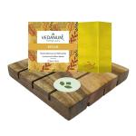 VEDANUM Kesar Soap with Handcrafted Natural Neem Wood Stand
