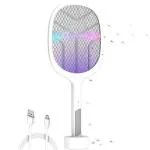 FYRLA Mosquito Bat with UV Light Lamp Five Nights Mosquito Killer Auto kill 2-in-1-Mosquito Racket Lithium-ion Rechargeable Battery Handheld Fly Swatter Electric Boards Set