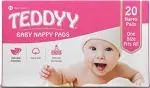 Teddyy White Cotton Baby Nappy Pads (Pack Of 20)