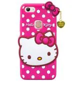 Coverage Rubber Hello Kitty with Golden Latkan Case Back Cove Perfect Fit for Vivo 1802 / Vivo_Y83 - Pink