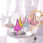SHANAYA Decorative Unicorn Horn Birthday Candles Set (5 Pieces)