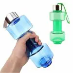 XAVRY Dumbbell Water Bottle for Sport, Travel, Fitness Gym Exercise steel cap Multicolor (Pack of 2)