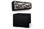 The Furnishing Tree Black No73 PVC Camouflage Indoor And Outdoor AC Cover Set For 1.5 Ton Daikin DTL50 25.4 X 92.7 Cm (Pack Of 2)