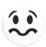 Blackdreams White Round Sad Smiley Self Adhesive Sticker - 25 Mm (Pack Of 1000)