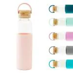 The Better Home Orange Borosilicate Glass Water Bottle With Sleeve