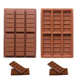 Husaini Mart Brown Rectangle 6 Hole Wax Melt Molds Engery Bar Non-Stick Chocolate Mold