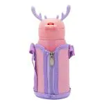 Baby Moo Pink Stainless Steel Bunny With Strawberry 600 Ml Flask